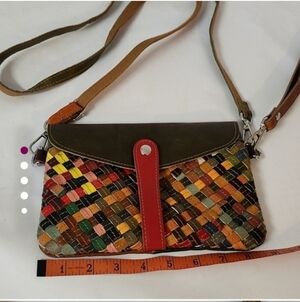 Ameribag Crossbody Woven Leather Bag Small Bohemium festival